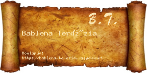 Bablena Terézia névjegykártya
